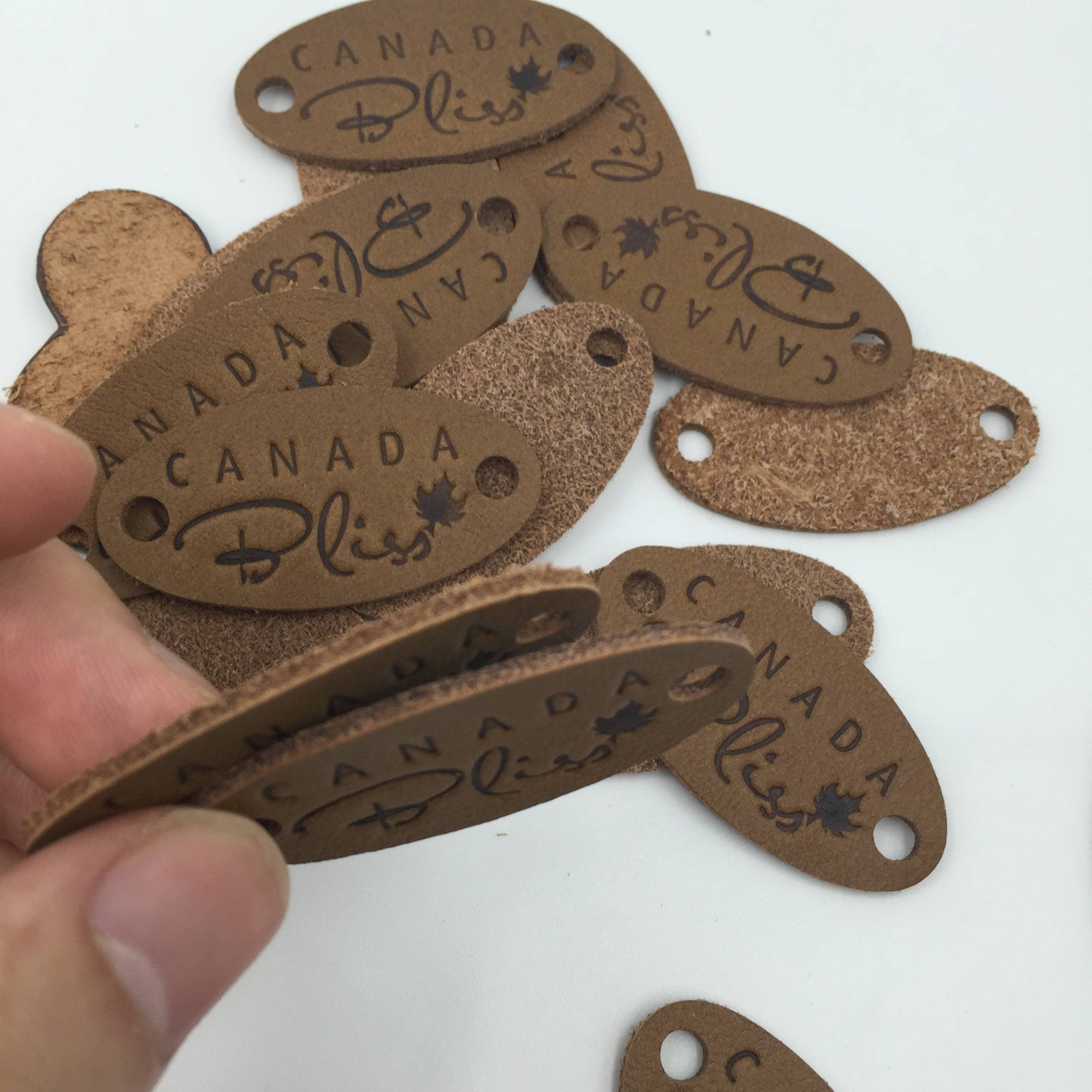 100 custom logo leather patch custom embossed Genuine leather Etsy