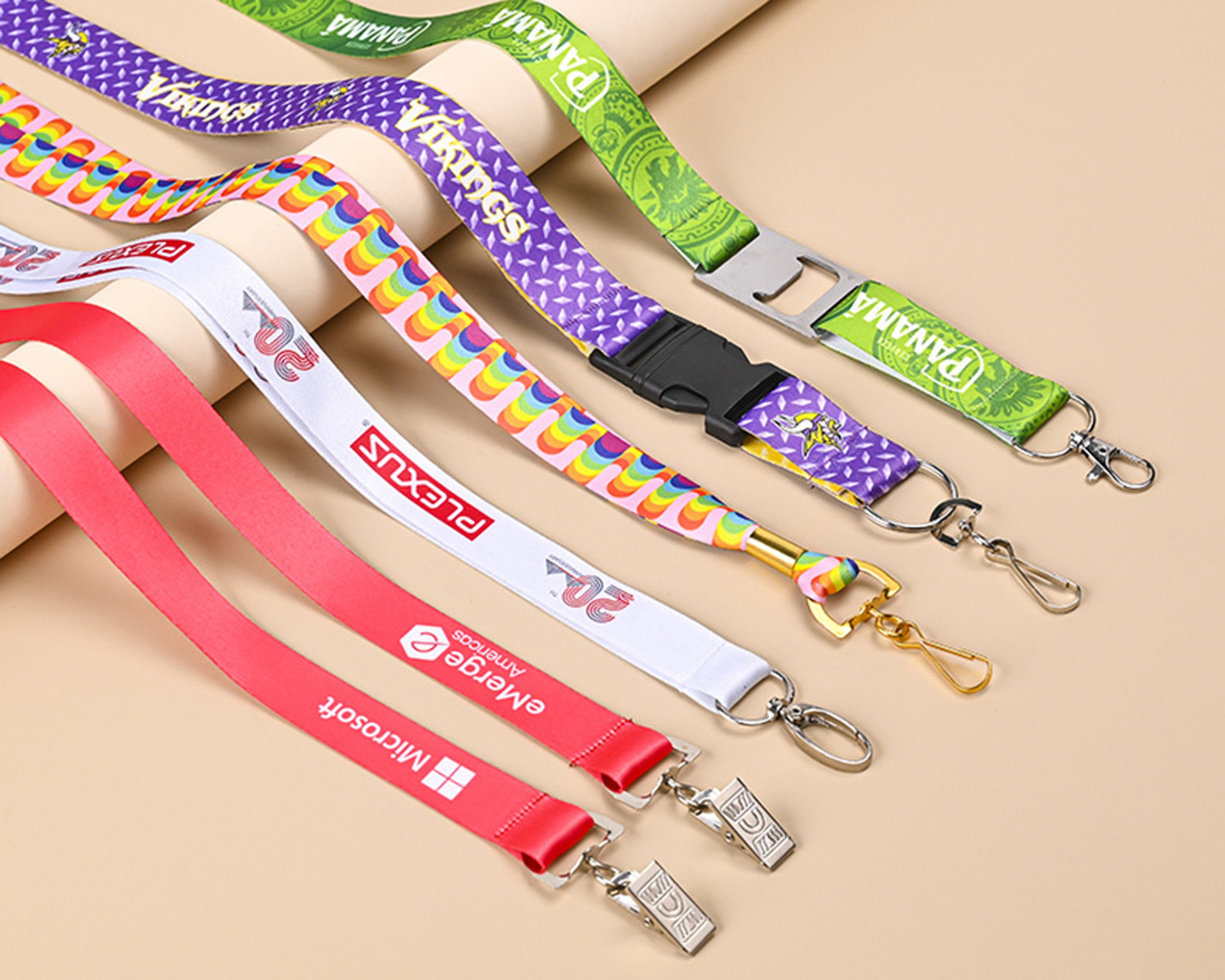 Cordini Personalizzati Badge Cordini Portabadge Personalizzabili, Stampati Con Testo E Colori A Scelta, Con Interruzione Di Sicurezza Cordini Colorati Con Breakaway - Foto 8