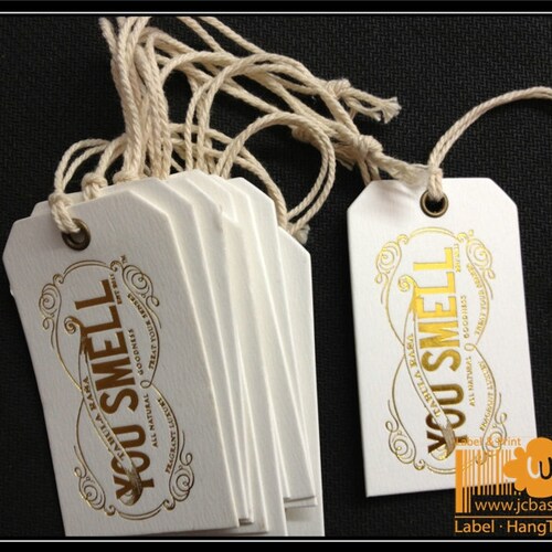 500 custom texture hang tags, gold foil hang tags, shops custom logo texture hang tag, gold tags