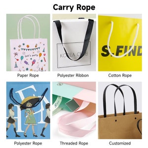 100 Custom Logo Shopping Bag With Handles Paper Bags - Etsy