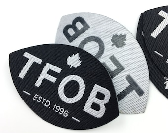 100pcs Glue Adhesive Sticker Iron On Woven Label, iron on clothes heat transfer label, iron on name tags, iron on woven logo label