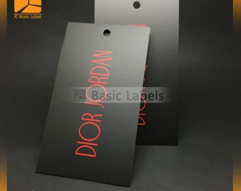 100 op maat bedrukte hangtags - geweldige high-end kwaliteit - professioneel bedrukt