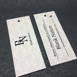 1000 hang tag impression, Custom glossy hang tag, matte hang tag,2"x3.5 » (50x89mm)