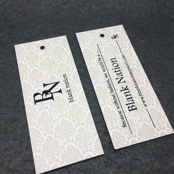 1000 Hangtagdruck, Benutzerdefiniertes glänzendes Hangtag, mattes Hangtag, 2 "x3,5" (50 x 89 mm)