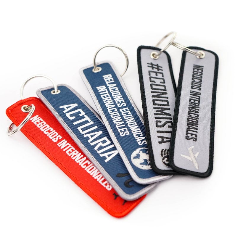 50 Flight Keytag Keychain embroidery Keyring Embroidered Etsy