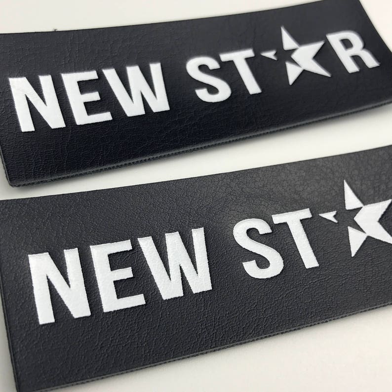 50 iron on leather label glue leather patch custom glue pu Etsy