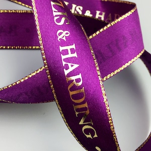 Personalised Printed Satin Ribbon - Ultra Shiny Logo Printing, Branded Packaging, Gifts, Weddings, Birthdays, Charities, Christenings, Eid