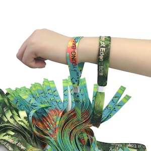 100 Personalized Durable Disposable Weatherproof Safety Wristbands, Custom Festival Wristbands,  Wristbands, Bridesmaid Hen Party Wristbands