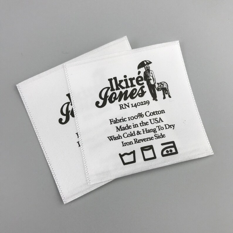 100 Custom clothing labels white silky satin fabric labels Etsy