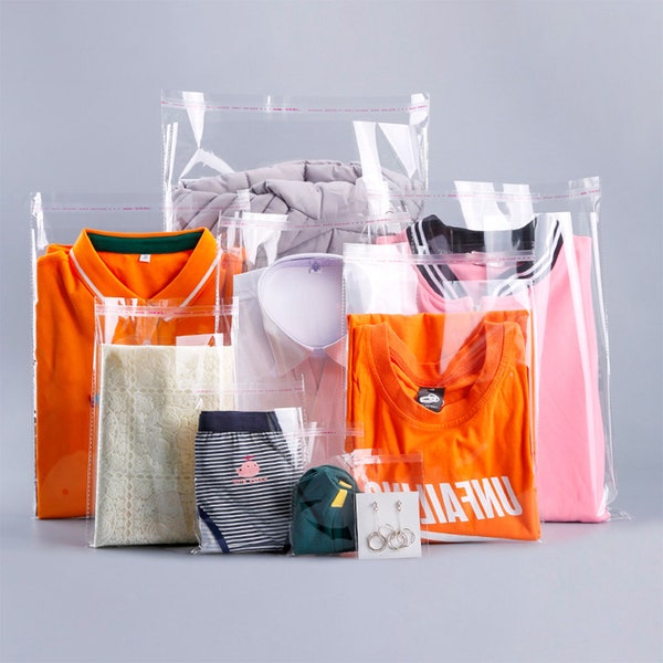 50-1000 Clear Cello Bag Self Sealable OPP Product Bag Plastic Packaging, Custom Cellophane OPP Plastic Bag Self Adhesive Display Peel & Seal