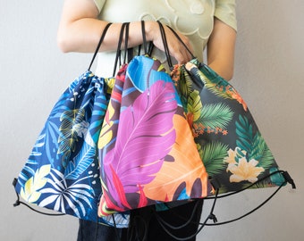 Mochila con cordón personalizada de 100 piezas, mochila de poliéster personalizable con cordón, mochila escolar ligera, mochila con cordón para gimnasio, piscina y educación física.