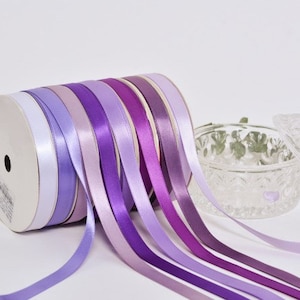 Purple double sided satin ribbon, RECYCLED eco friendly trim for weddings, funerals, anniversary gifts - 9mm