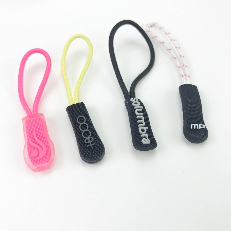 500 zipper puller Strong 3D embossed logo custom rubber Etsy