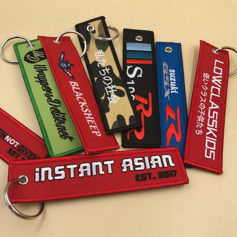 50 Flight Keytag Keychain embroidery Keyring Embroidered Etsy