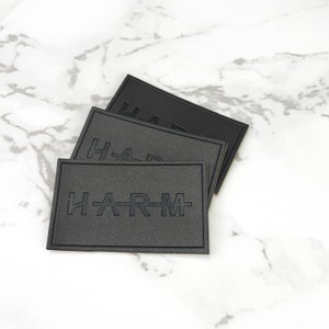 100pcs Small Custom Clothing Leather Patches, Personalized Stamped Tags for Handmade Items, Leather labels, Personalized leather labels
