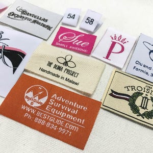 500 custom clothing labels hem tags hem labels pip woven | Etsy
