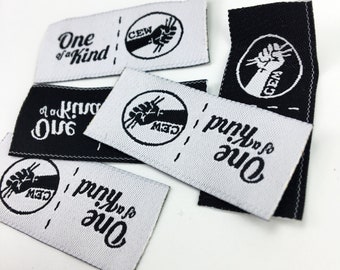 600 Sew-In Woven Label-Up to 8 Color, HD woven clothing labels, clothing labels, Woven labels