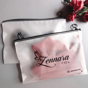 1000pcs 10x14/25x35cm Plastic Bags, high quality Zipper Bag, Zipper Bag, Zip Close Bags for clothing, frosted zipper bags with logo image 4