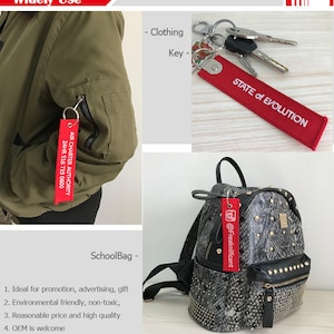 Custom Keychain Jet Tag Anime Key Tag Embroidered KeyChain Custom Jet Tag Personalized Key Fob Luggage Tag Bag exclusive product