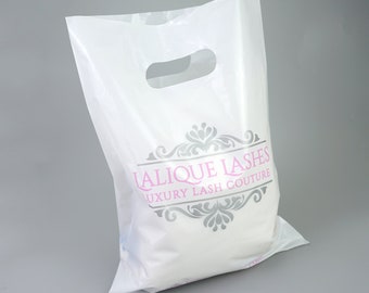 100 plastic die cut poly mail bags with custom logo, printed die cut bag, custom shopping bag with your logo