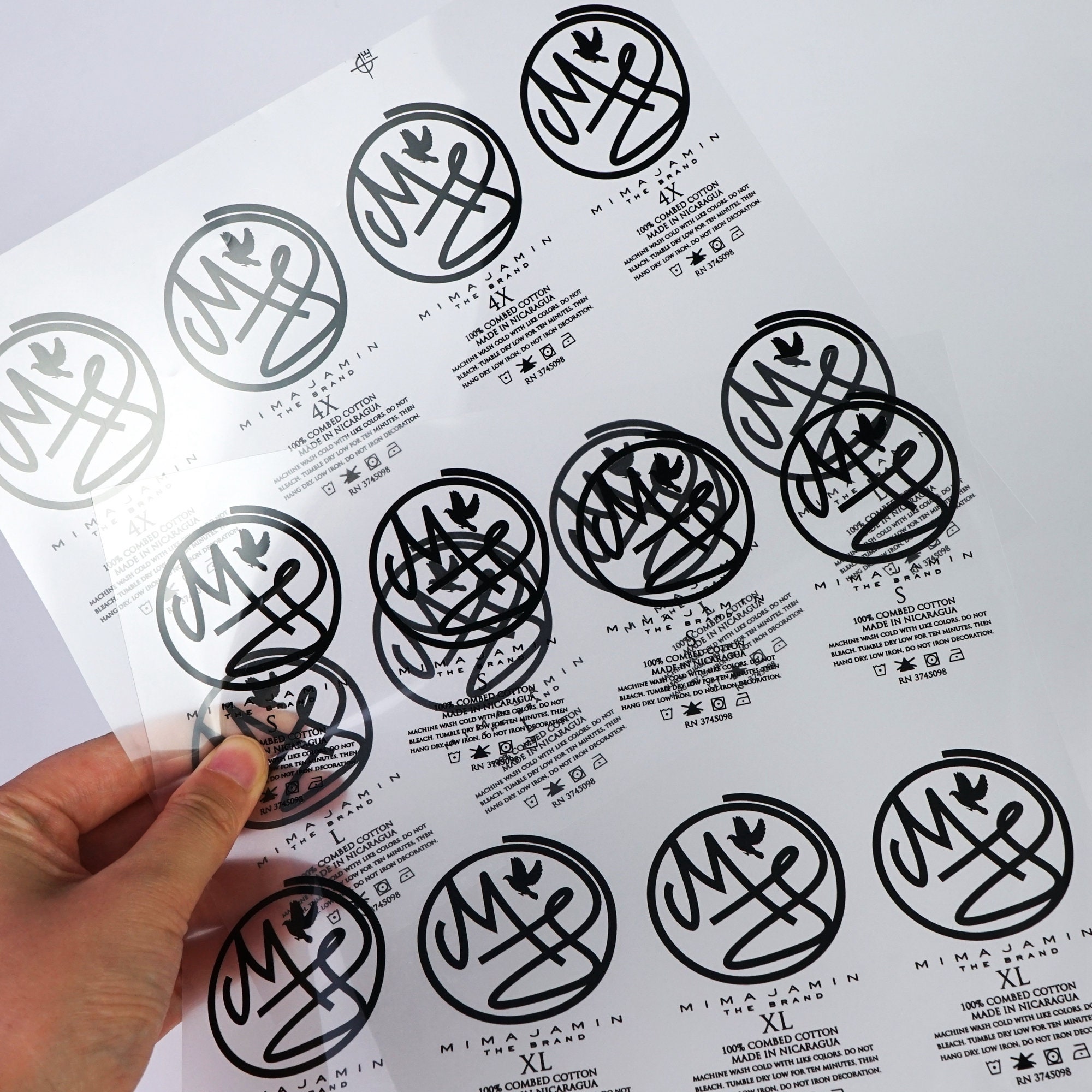 100 custom heat press transfers label heat press clothing Etsy