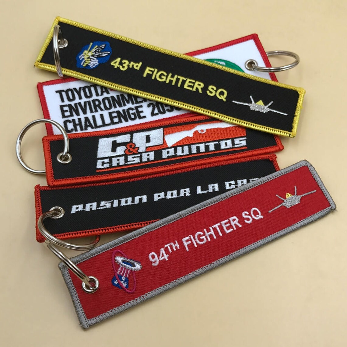 100 Custom embroidered keychain red tag flights flight Etsy