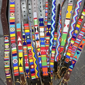 African leather beaded dog collar, Maasai Beaded dog collar, African beaded dog collar, Beaded dog collar, African handmade dog collar