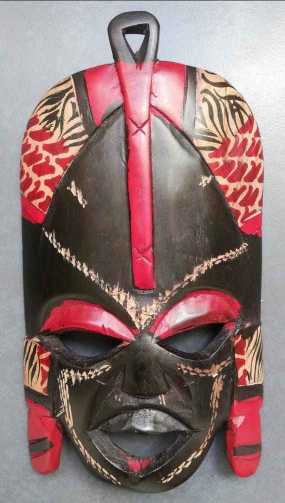 ケニアのマサイ族のアフリカの仮面 - Etsy 日本