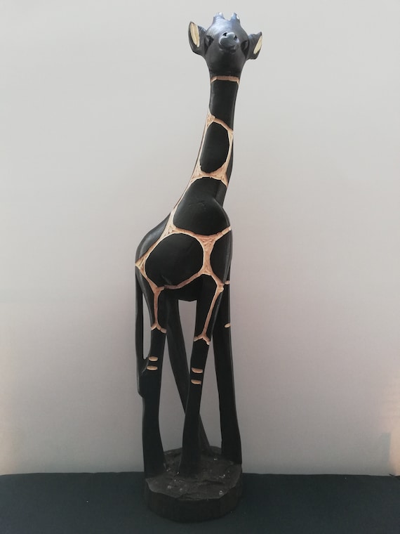 はしもとみお　キリン木彫りの彫刻フォーク はしもとみおキリン木彫りの彫刻フォーク