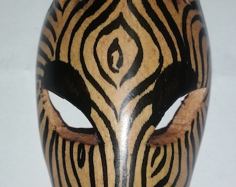 Zebra wooden mask