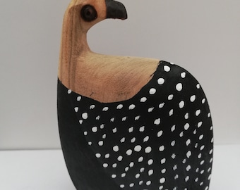 Guinea fowl wooden carving from Zimbabwe