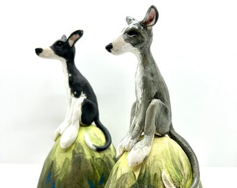 Handmade Sighthound on a Hill Sculpture