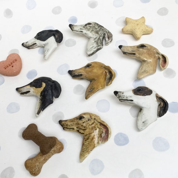 Handmade Porcelain Sighthound Brooch | Etsy