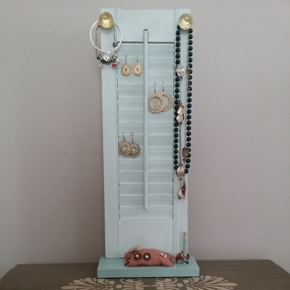Items similar to Decorative Jewelry Organizer repurposed shutter on Etsy