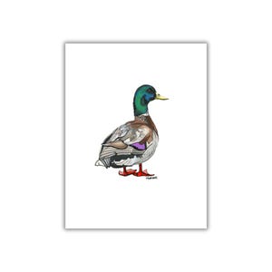 Embellished Mallard Art Print: Hand-Painted Duck Illustration