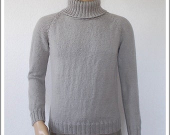 Men's sweater wool & alpaca gray color