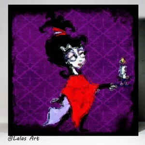 Retro Vintage style Art Beetlejuice Lydia Painting Movie Classic Film Cartoon Home decor Wall Art Mix media interior design Water color