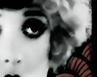 Flapper Actress Madge Bellamy Vintage Style Painting Girl With