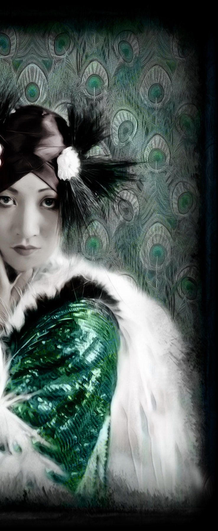 Anna Flapper Vintage Style Painting of Anna May Wong Flapper Girl Silent Movie Star ...