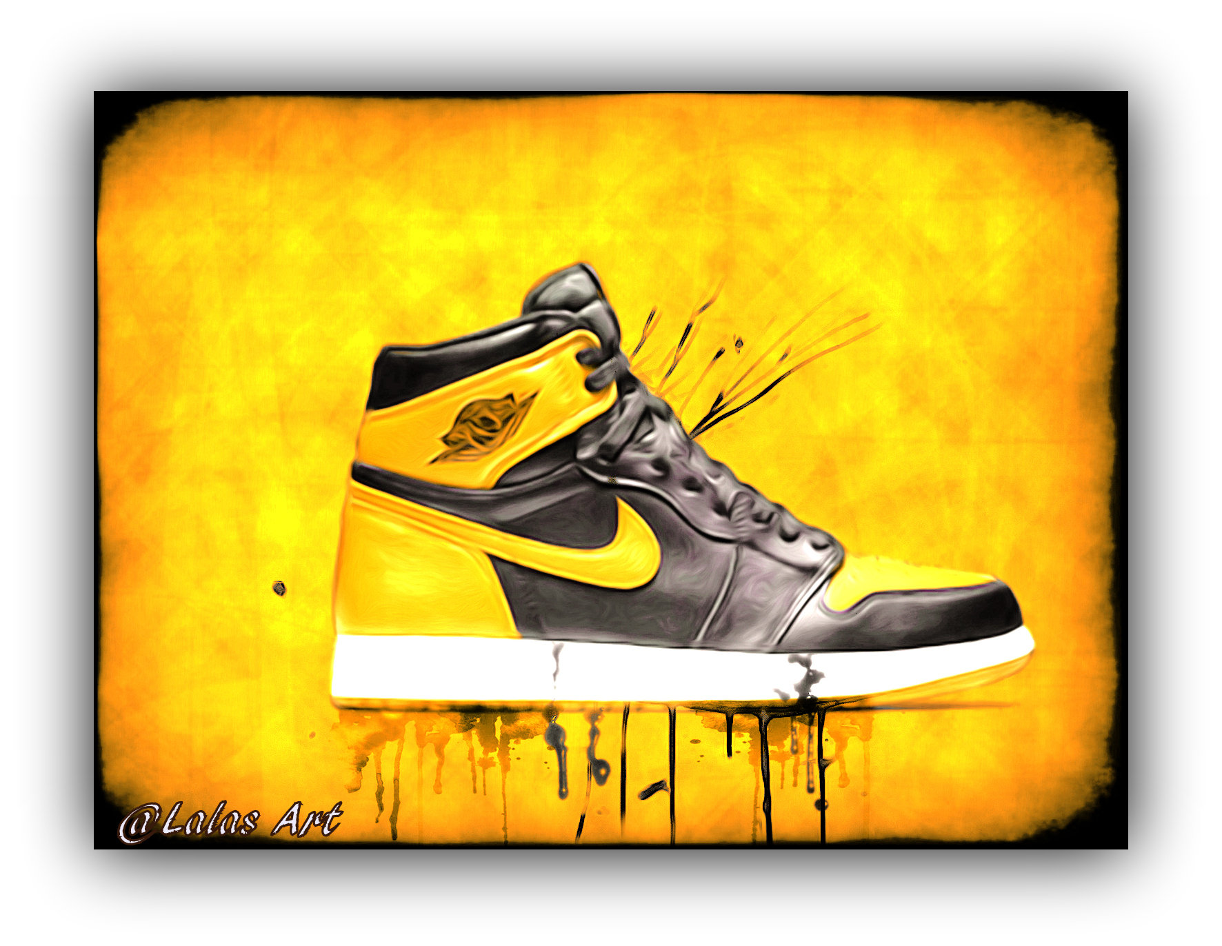 Unique Yellow Nike Sneaker Air Shoe Painting - Etsy