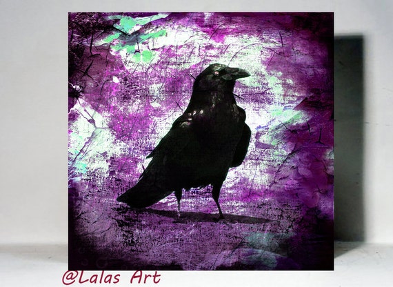 Unique Black Purple Magenta Raven Painting Bird Vintage Retro Etsy Unique Black Purple Magenta Raven Painting Bird Vintage Retro Etsy