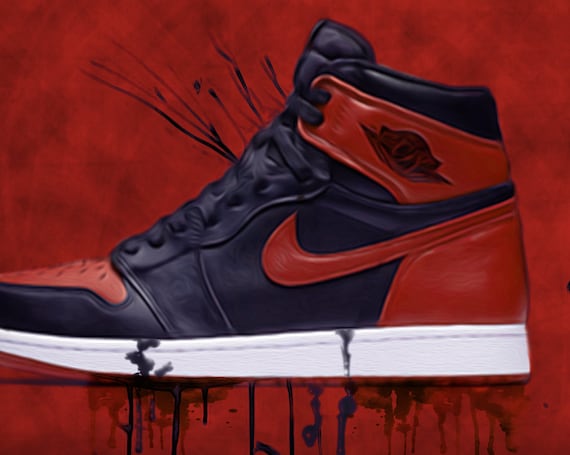 Tableau en verre acrylique Air Jordan Baskets Style de vie