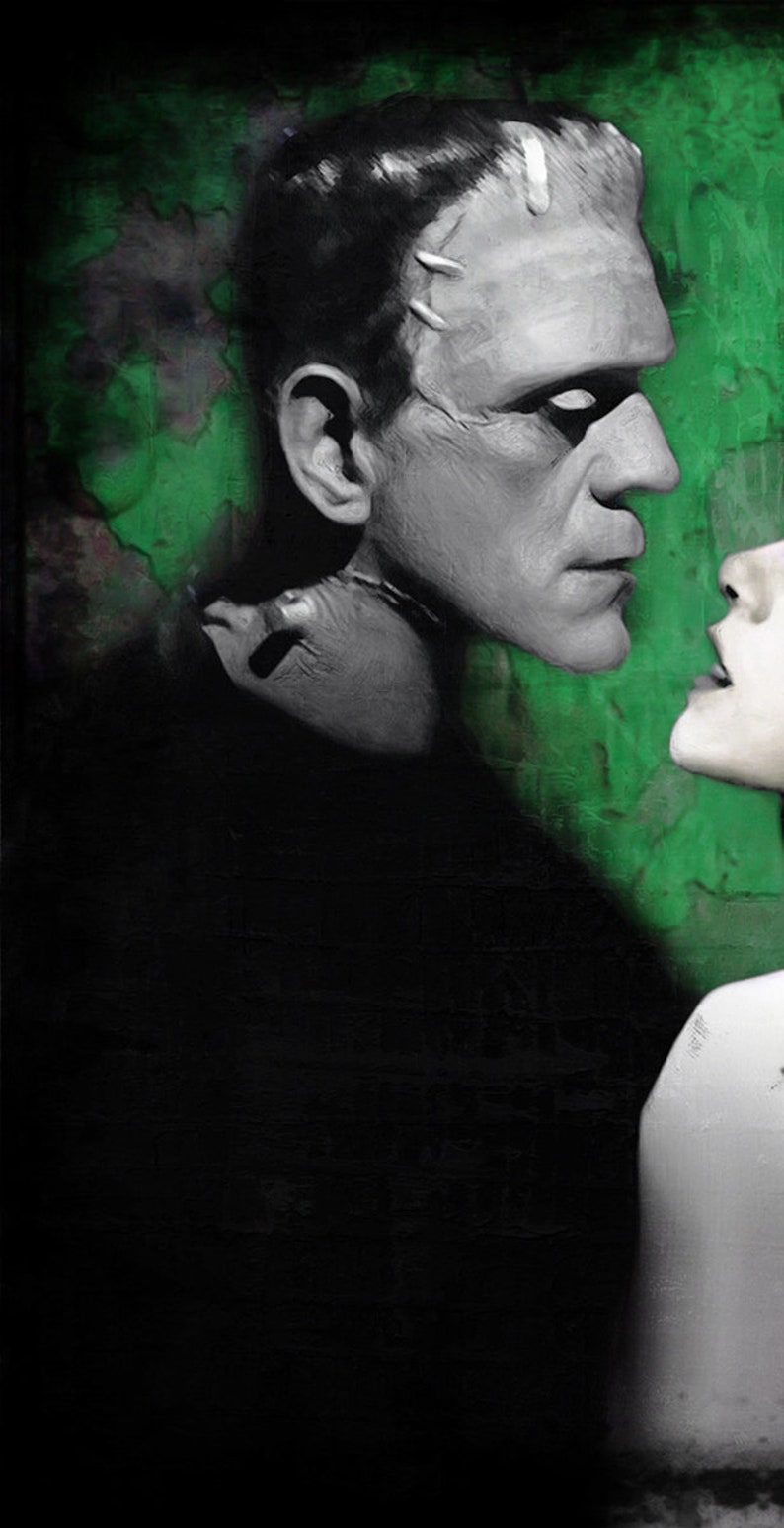 Bride of Frankenstein & Frankenstein Elsa Lanchester Boris Karloff ...