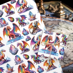 Drachen Geschenkpapier - Drachen Geschenkpapier, Drachen Geschenke, Drachen Geburtstag, Drachen Party, Geburtstagspapier, Wikinger Geschenkpapier