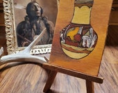 Vintage Native American Pottery, Indian Pottery, Oil On Canvas, Canvas Painting, Wall Art Decor, Home Decor, Western Decor