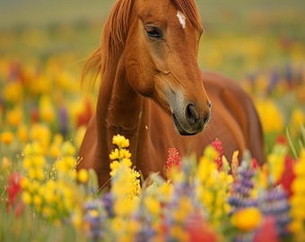 Stampa fotografica di un cavallo mustang selvaggio / Decorazione western (download digitale)