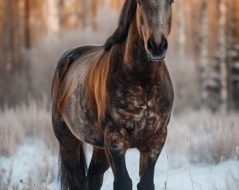 Stampa fotografica di un cavallo mustang selvaggio / Arte occidentale (download digitale)