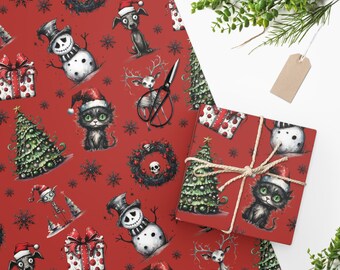 Halloween Goth Christmas Wrapping Paper, Premium Gloss (90 GSM)