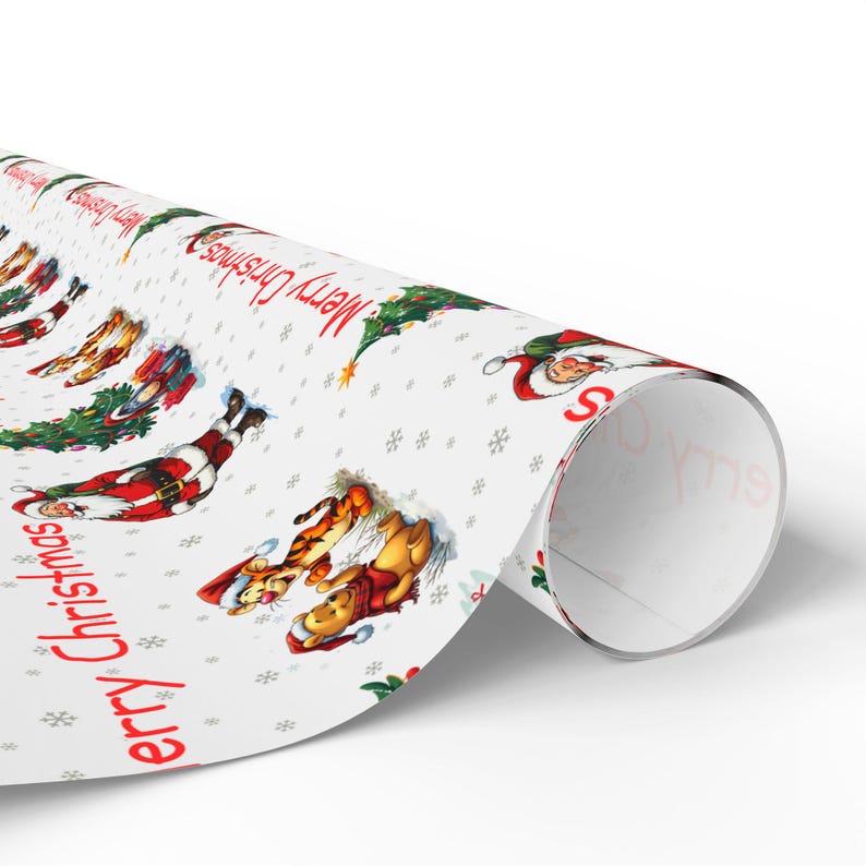 winnie the pooh, tigger, eeyore, santa clause, wrapping paper, gift wrap, gift ideas, christmas decor, christmas tree, christmas tags, christmas stocking, christopher robin