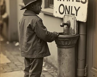 Impresión fotográfica del Mes de la Historia Afroamericana / Retrato de la época de la segregación (descarga digital)